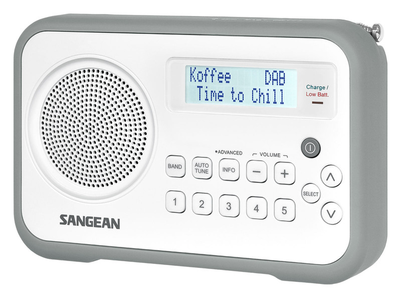 Sangean DPR-67 Tragbar Digital Grau, Weiß Radio