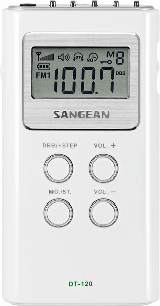 Sangean DT-120 Портативный Цифровой Белый радиоприемник