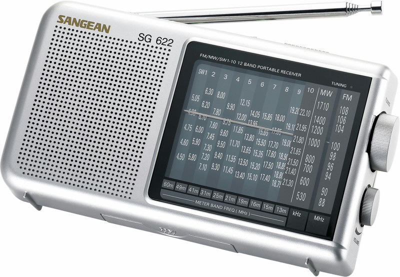 Sangean SG-622 Tragbar Analog Silber Radio