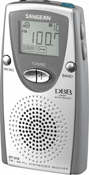 Sangean DT-210 Tragbar Digital Silber Radio