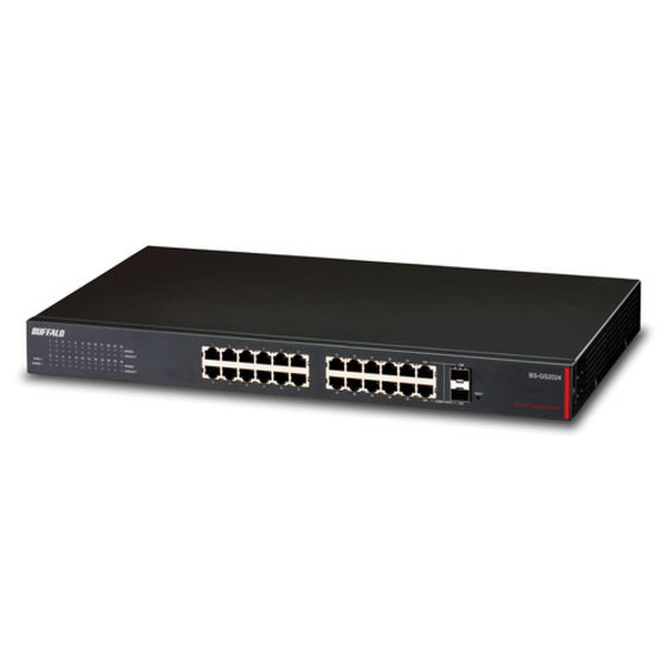 Buffalo BS-GS2024 gemanaged L2/L3 Gigabit Ethernet (10/100/1000) Schwarz Netzwerk-Switch