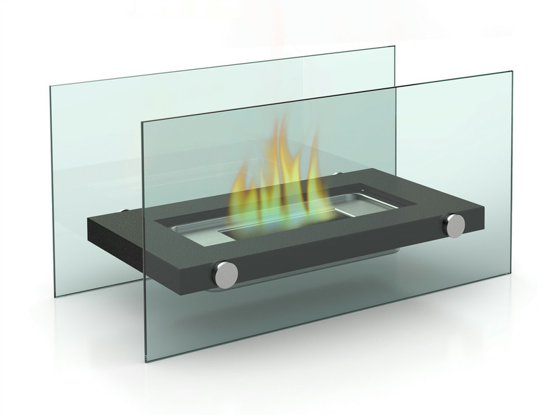 Firefriend DF-6502 Portable fireplace Ethanol Black,Transparent fireplace