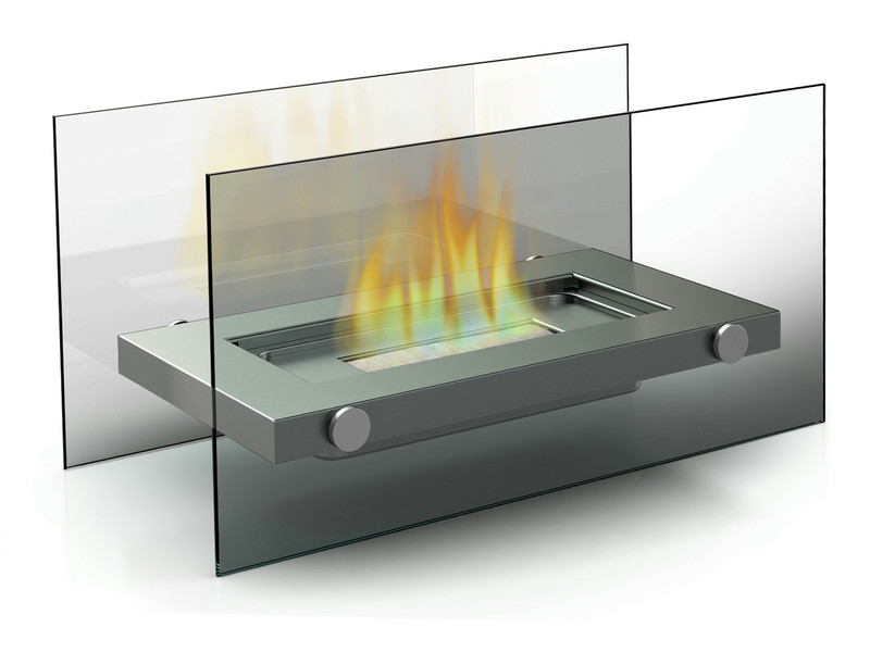 Firefriend DF-6508 Portable fireplace Ethanol Silver,Transparent fireplace