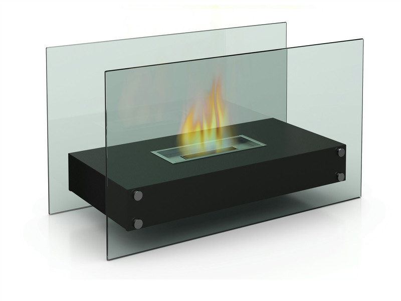 Firefriend DF-6513 Portable fireplace Ethanol Black,Transparent fireplace