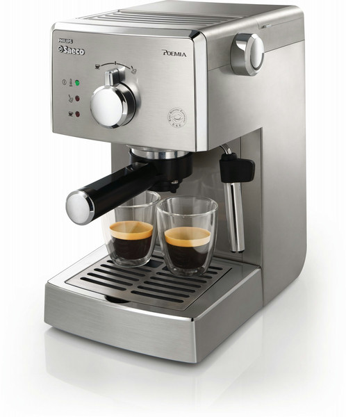 Saeco Poemia HD8327/02 Freestanding Manual Espresso machine 1.25L Stainless steel coffee maker