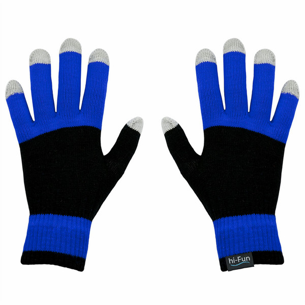 hi-Fun HFHIGLOVE-MBLU Schwarz, Blau Acryl, Elastan, Faser Touchscreen-Handschuh
