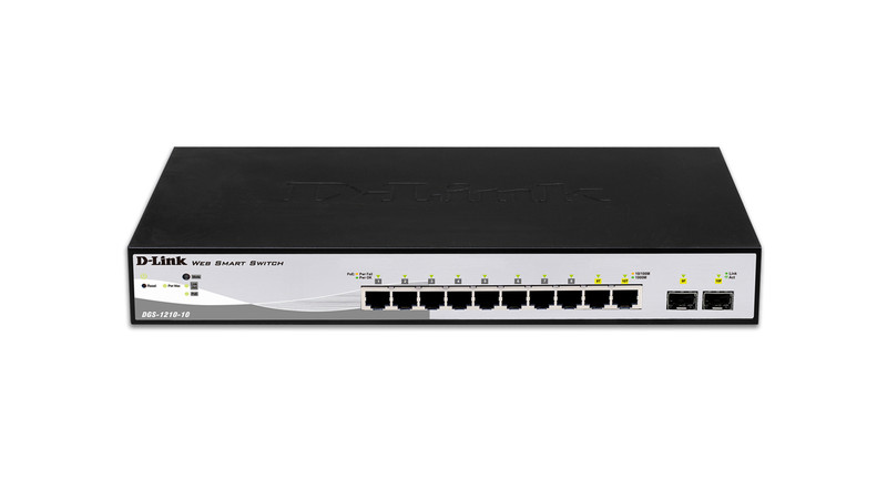 D-Link DGS-1210-10 Управляемый L2 Gigabit Ethernet (10/100/1000) 1U Черный, Серый сетевой коммутатор