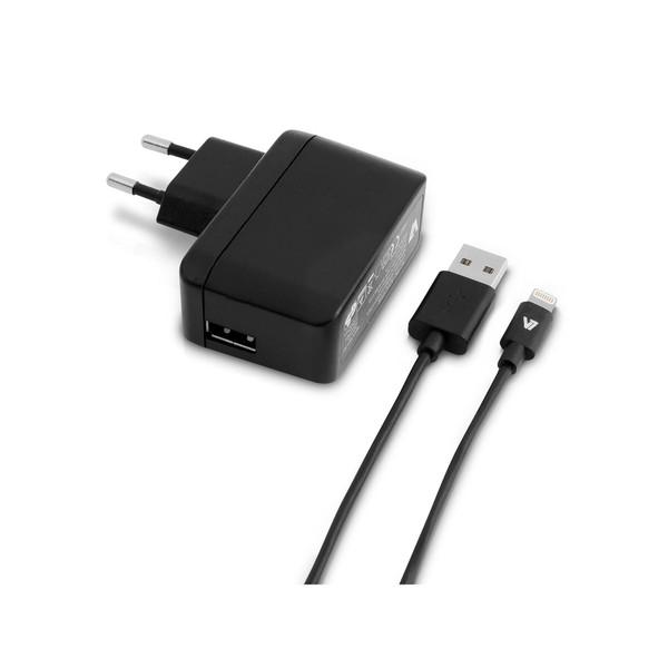 V7 2,1A USB-Ladegerät im Set mit Lightning Kabel zum Synchronisieren und Laden