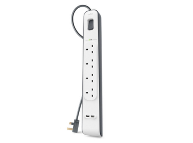 Belkin BSV401VF2M 4AC-Ausgänge 2m Weiß Spannungsschutz