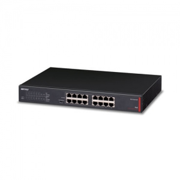 Buffalo BS-GU2016P Неуправляемый Gigabit Ethernet (10/100/1000) Power over Ethernet (PoE) Черный сетевой коммутатор