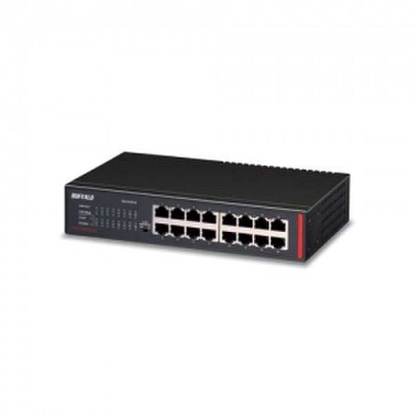Buffalo BS-GU2016 Неуправляемый Gigabit Ethernet (10/100/1000) Черный сетевой коммутатор