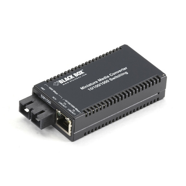 Black Box LGC124A-R2 1000Мбит/с 1550нм Single-mode Черный сетевой медиа конвертор