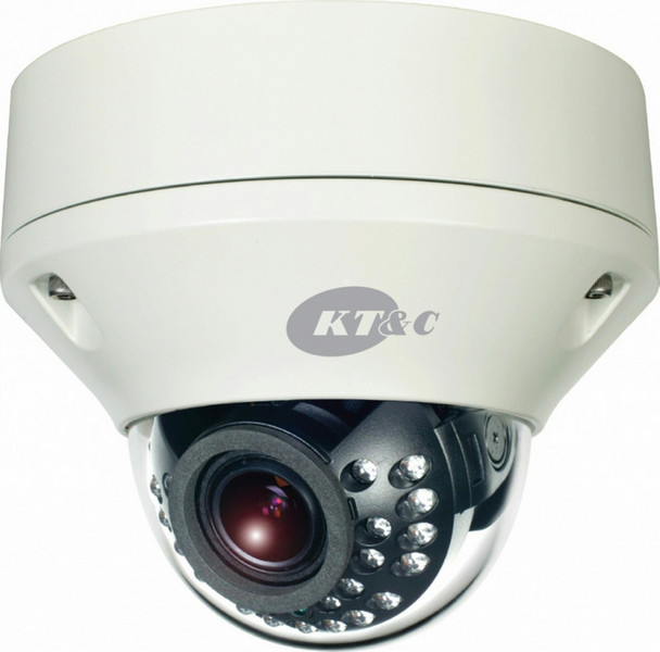 KT&C KPC-HDR28V12IRM CCTV security camera Вне помещения Dome Белый камера видеонаблюдения