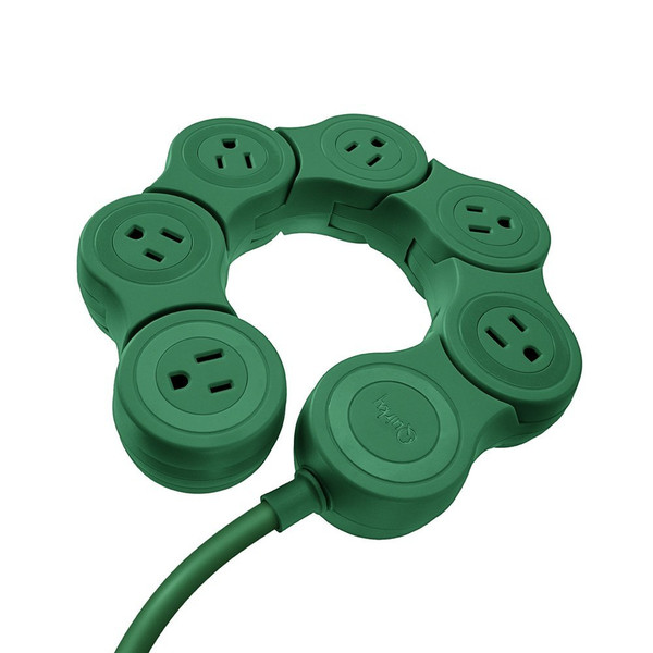 Quirky Pivot Power 6AC outlet(s) 1.83m Green surge protector