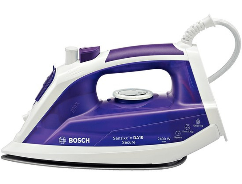 Bosch TDA1024110 Steam iron Palladium soleplate 2400W Purple,White iron