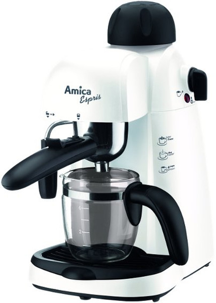 Amica CD 1011 Espresso machine 0.24л 4чашек Черный, Белый кофеварка