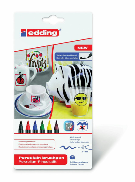 Edding 4200 Black,Blue,Brown,Green,Red,Yellow 6pc(s) paint marker