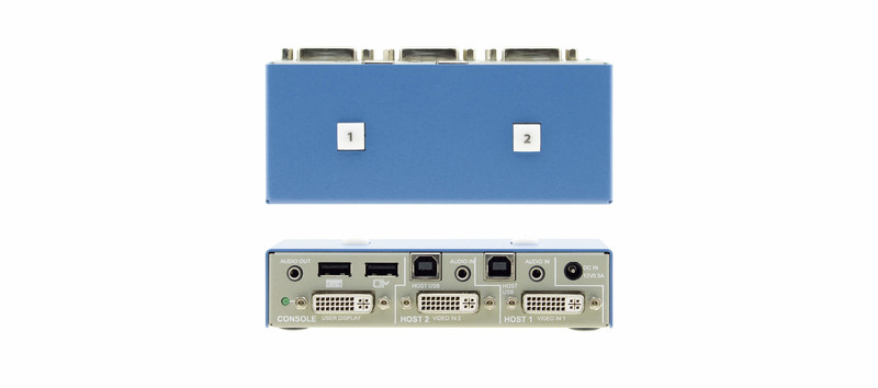 Kramer Electronics K202B Blau, Grau Tastatur/Video/Maus (KVM)-Switch