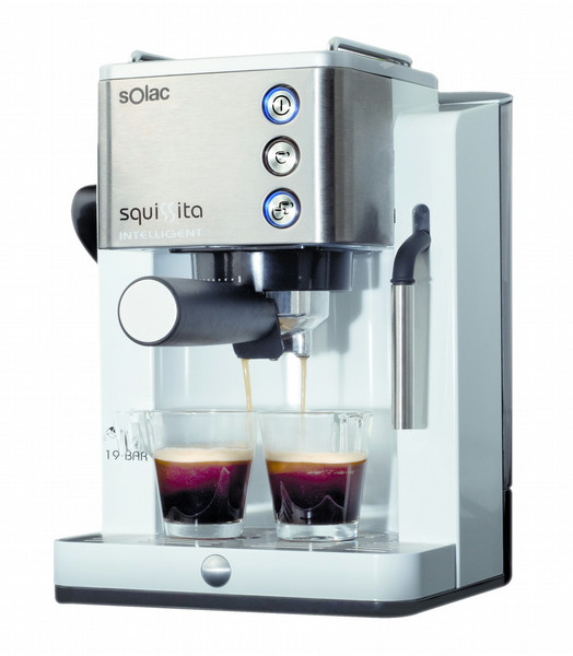 Solac CE4492 Espressomaschine 1.22l 2Tassen Grau, Edelstahl Kaffeemaschine