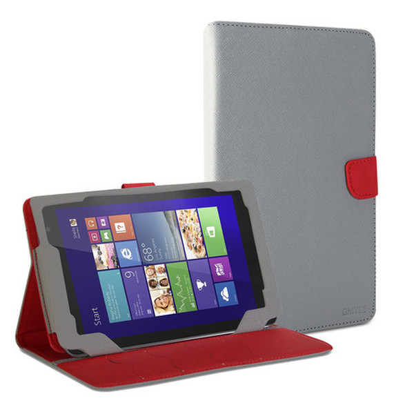 GMYLE NPL390038 8Zoll Blatt Grau, Rot Tablet-Schutzhülle