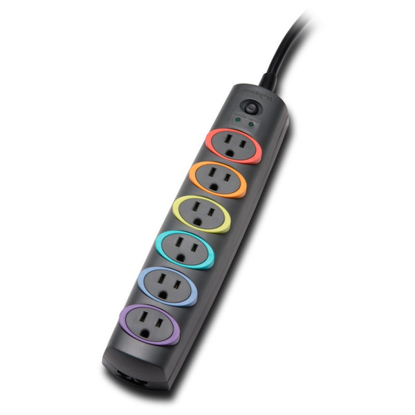 Kensington K62144NA 6AC outlet(s) 2.4m Multicolour surge protector