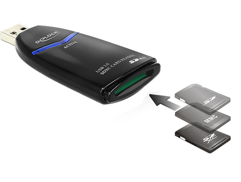 DeLOCK 91484 USB 3.0 Черный устройство для чтения карт флэш-памяти