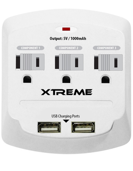 Xtreme 28311 3розетка(и) Белый сетевой фильтр