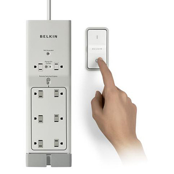 Belkin Conserve Energy Saving 8-Outlet Surge Protector / Remote Switch 8AC outlet(s) 125V 1.2m Grey surge protector