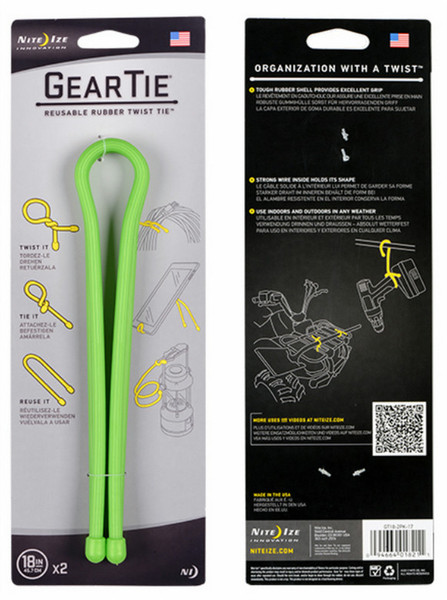 Nite Ize GT18-2PK-17 Rubber Green,Lime 2pc(s) cable tie