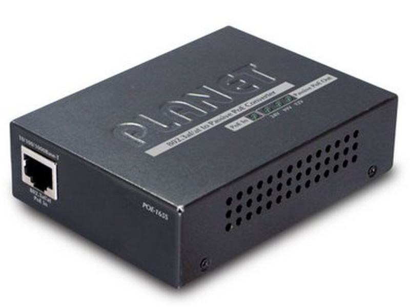 Planet POE-165S 1000Мбит/с Черный сетевой медиа конвертор