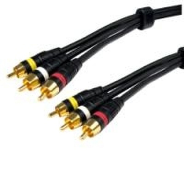 Cables Unlimited Composite A/V 15 Ft 4.57m 3 x RCA 3 x RCA M Black composite video cable