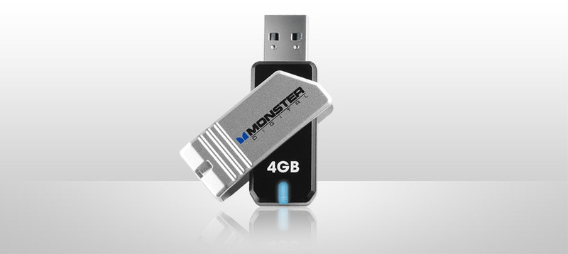 Monster Digital Coppa 2.0 4GB 4GB USB 2.0 Black,Silver USB flash drive