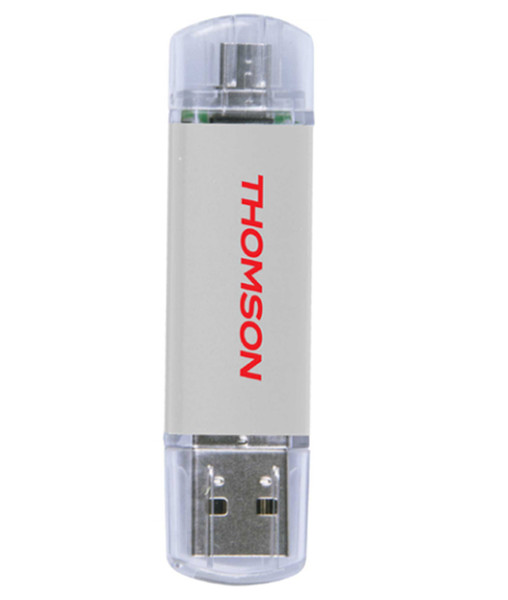 Thomson Dual 64GB 64GB USB 2.0 Grau, Rot USB-Stick