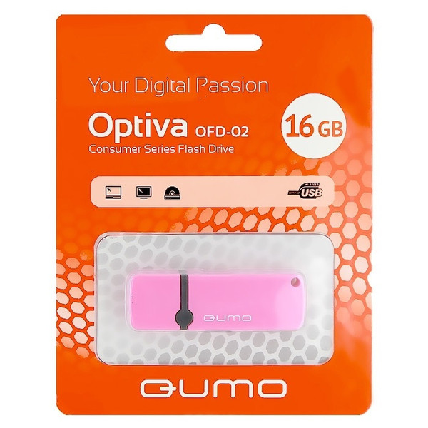 QUMO 16GB Optiva 02 16GB USB 2.0 Pink USB flash drive