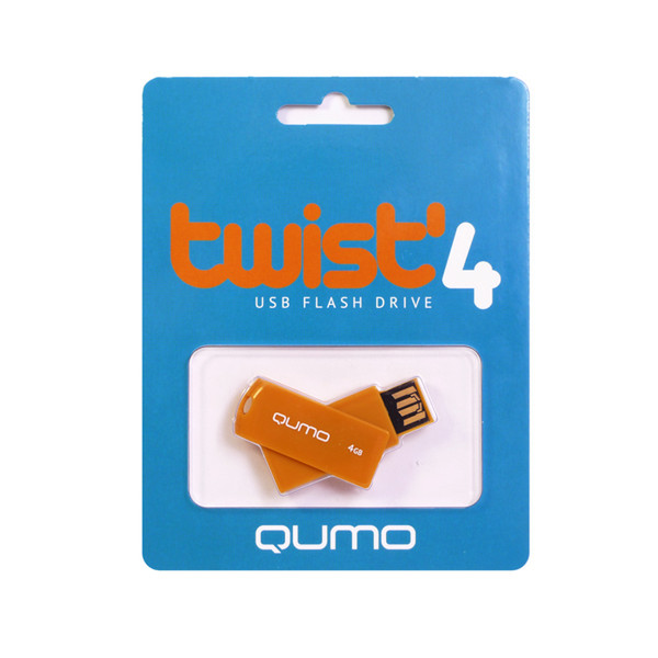 QUMO 4GB Twist 4ГБ USB 2.0 Оранжевый USB флеш накопитель