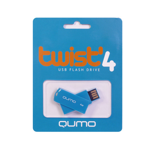 QUMO 4GB Twist 4GB USB 2.0 Blau USB-Stick