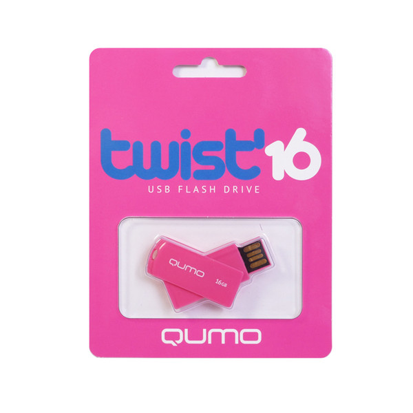 QUMO 16GB Twist 16GB USB 2.0 Pink USB-Stick