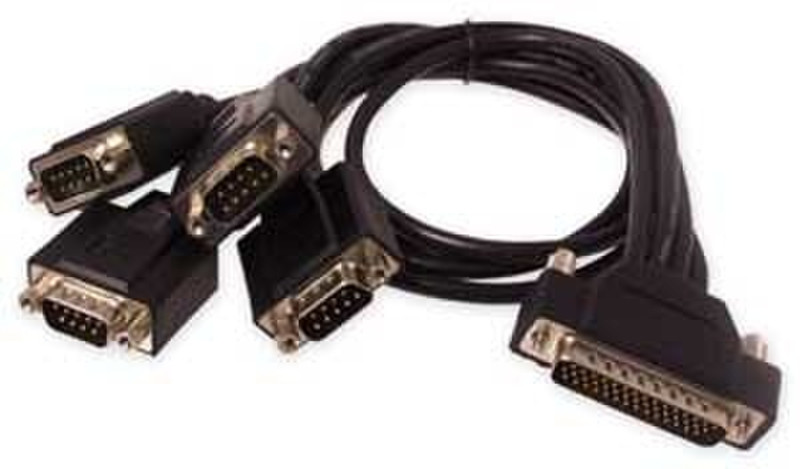 Sigma Mini 4-Port Fan-Out Cable 4 x DB9 44-pin Черный кабельный разъем/переходник