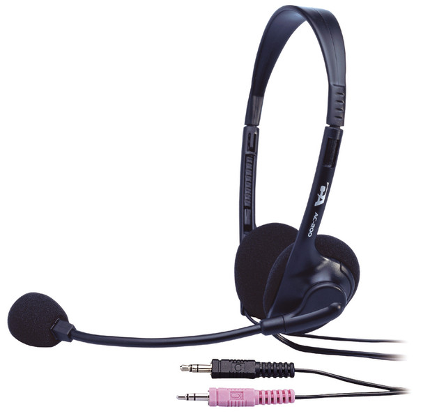Cyber Acoustics AC-200b Binaural Wired Black mobile headset