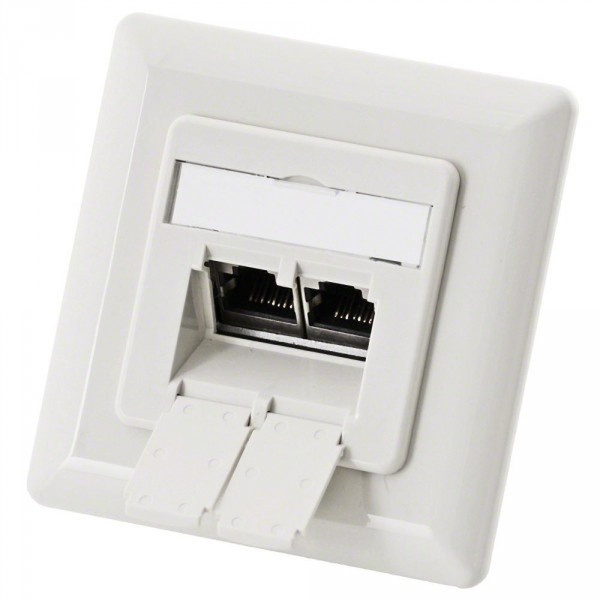 Helos 012141 2 x RJ-45 White socket-outlet