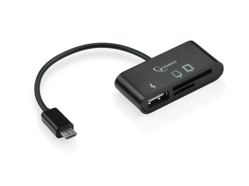 Gembird UHB-OTG-01 USB 2.0 Black card reader
