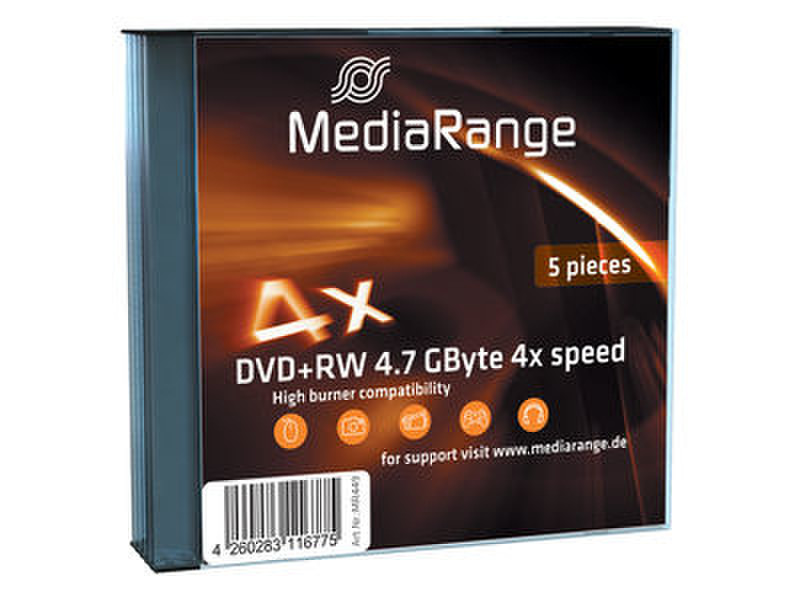 MediaRange 4.7GB, DVD+RW, 5 pack 4.7GB DVD+RW 5Stück(e)