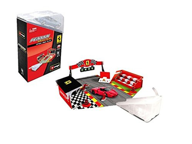 BBURAGO Parking Ferrari R/P Open Play +1 Auto, 1/43 Auto & Rennen Spielzeug-Set