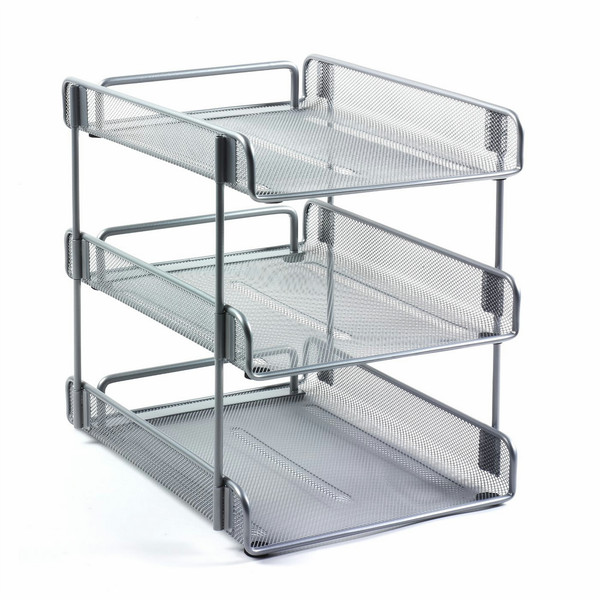 Rexel 3 Tiered Wire Letter Tray Silver