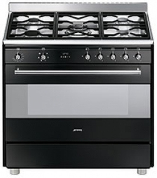 Smeg SCB91MFN5 Freistehend Gas hob B Schwarz Küchenherd