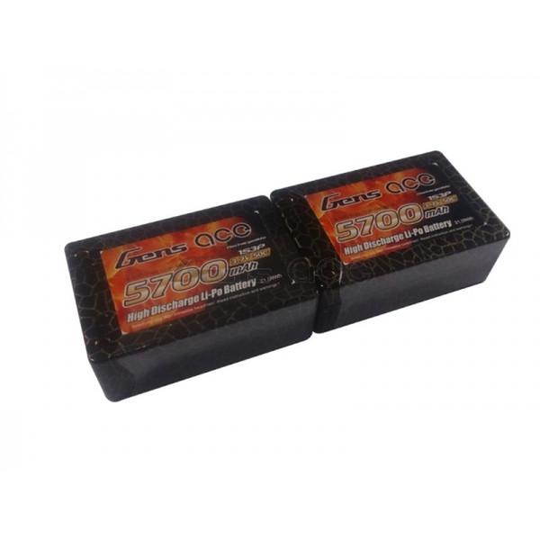 Gens ace B-50C-5700-2S3P-SADDLE-12 Lithium Polymer 5700mAh 7.4V rechargeable battery