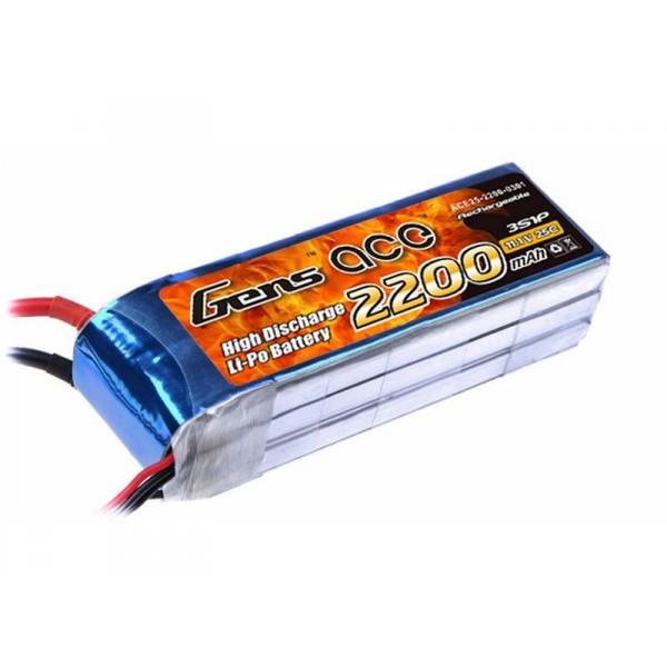 Gens ace B-25C-2200-3S1P-PT Lithium Polymer 2200mAh 11.1V rechargeable battery