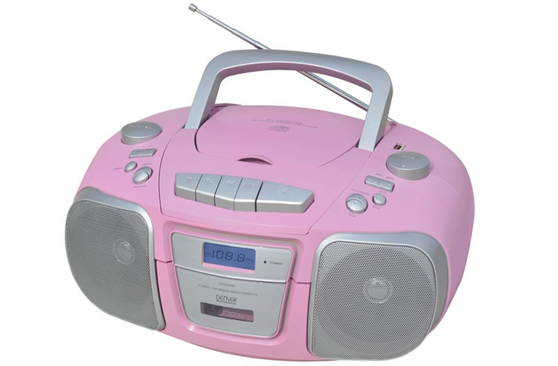 Denver TCU-61 Portable CD player Pink,Silver