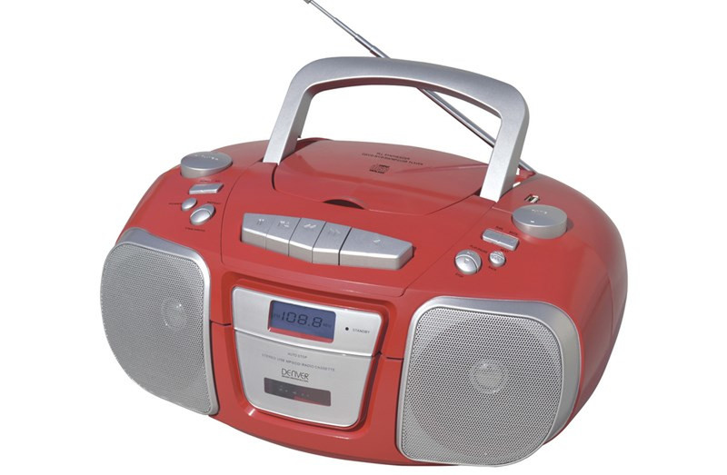 Denver TCU-61 Portable CD player Красный, Cеребряный