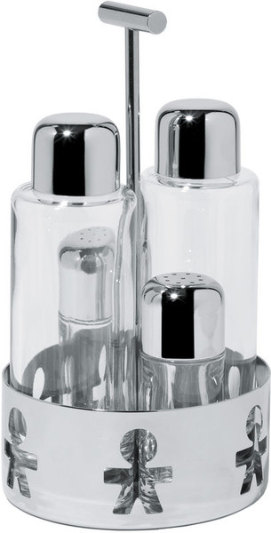 Alessi AKK73 Chrome,Transparent salt/pepper shaker